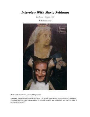 Interview with Marty Feldman