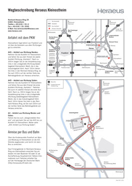 Wegbeschreibung Heraeus Kleinostheim
