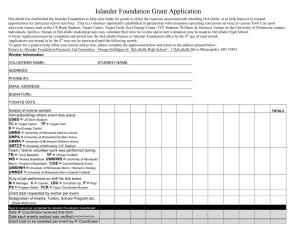 Islander Foundation Grant Application