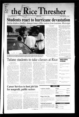 Students React to Hurricane Devastation Tulane Students to Take