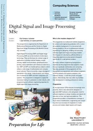 Digital Signal and Image Processing Msc
