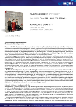 Felix Mendelssohn Bartholdy Complete Chamber Music