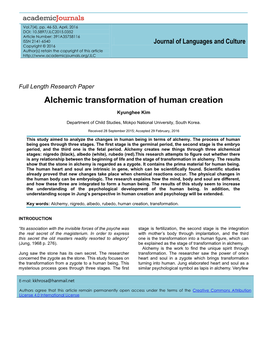 Alchemic Transformation of Human Creation