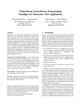 Model-Based, Event-Driven Programming Paradigm for Interactive Web Applications