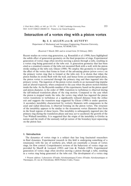 Interaction of a Vortex Ring with a Piston Vortex
