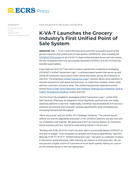 K-VA-T Launches the Grocery Industry's First Unified Point of Sale