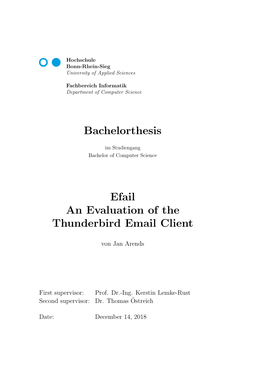 Bachelorthesis Efail an Evaluation of the Thunderbird Email Client