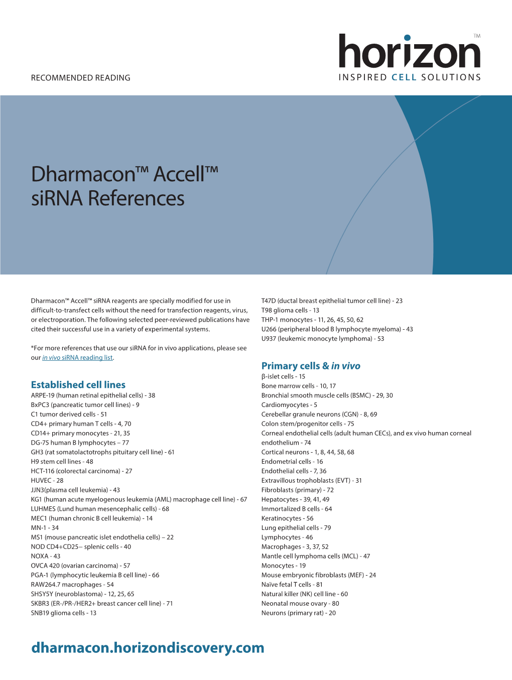Dharmacon™ Accell™ Sirna References