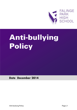 Anti-Bullying Policy