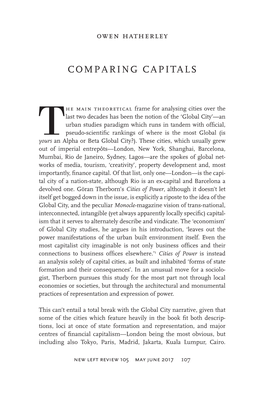 Comparing Capitals