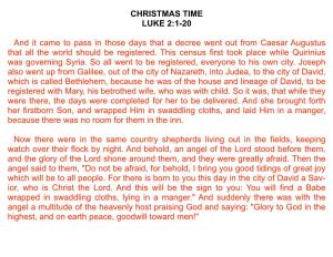 CHRISTMAS TIME LUKE 2:1-20 and It Came to Pass