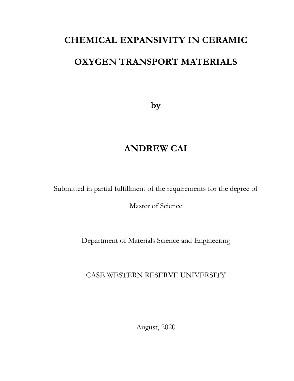 Chemical Expansivity in Ceramic Oxygen Transport Materials