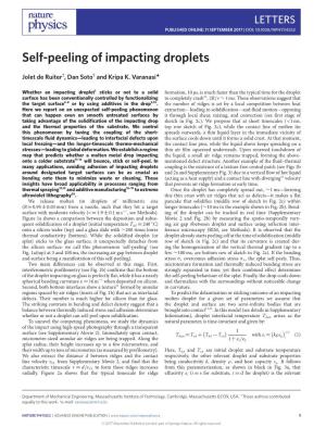 Self-Peeling of Impacting Droplets