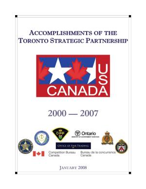 Report on the Accomplishments of the Toronto Strategic Partnership