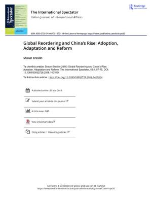 Global Reordering and China's Rise: Adoption, Adaptation and Reform