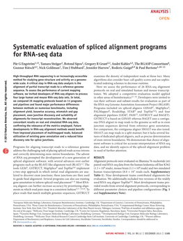Systematic Evaluation of Spliced Alignment Programs for RNA-Seq Data
