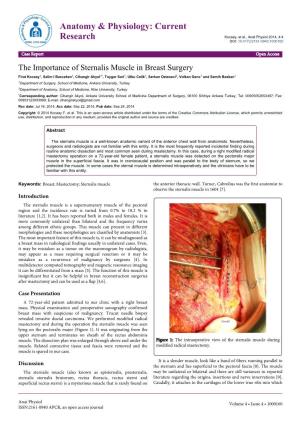 The Importance of Sternalis Muscle in Breast Surgery