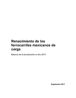Renacimiento De Los Ferrocarriles Mexicanos De Carga