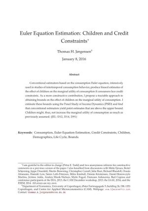 Euler Equation Estimation: Children and Credit Constraints ∗