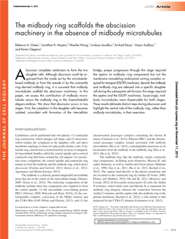 The Midbody Ring Scaffolds the Abscission Machinery in the Absence of Midbody Microtubules