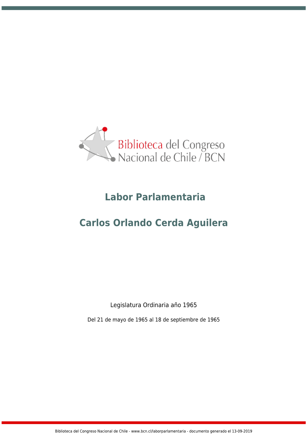 Labor Parlamentaria Carlos Orlando Cerda Aguilera