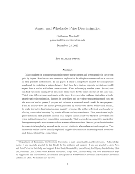 Search and Wholesale Price Discrimination