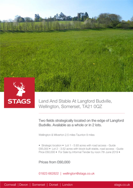 Land and Stable at Langford Budville, Wellington, Somerset, TA21 0QZ