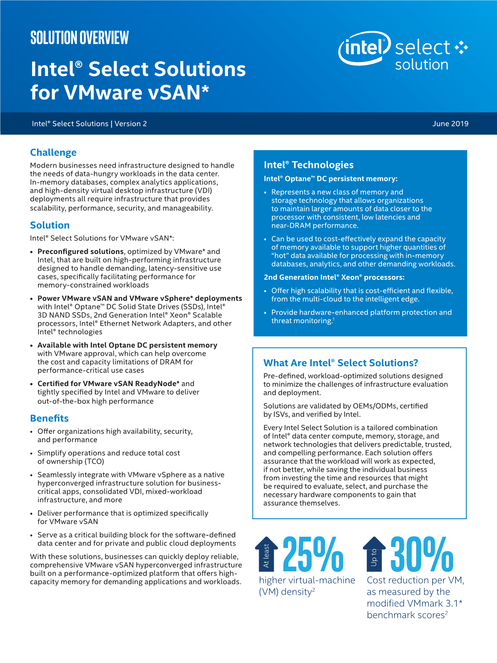 Intel® Select Solutions for Vmware Vsan*