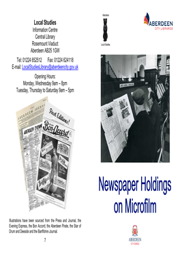 Newspaper Holdings on Microfilm