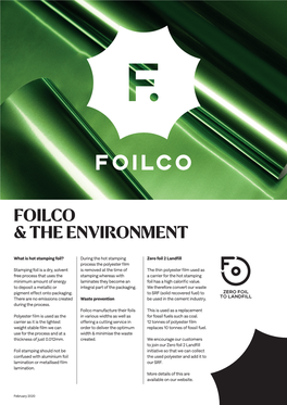 Foilco & the Environment