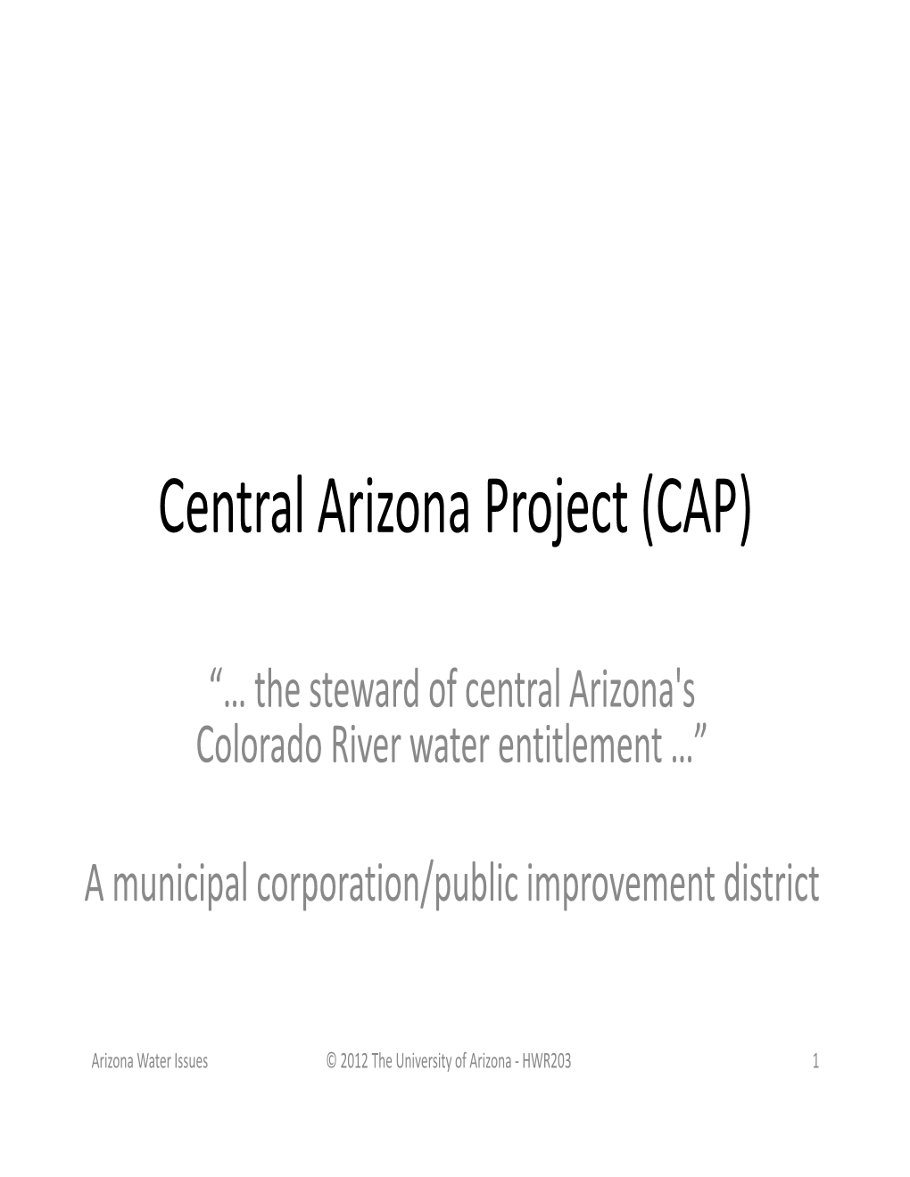 Central Arizona Project (CAP)