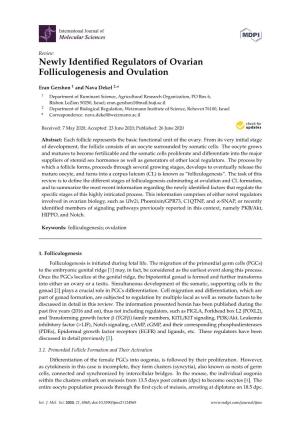 Newly Identified Regulators of Ovarian Folliculogenesis and Ovulation