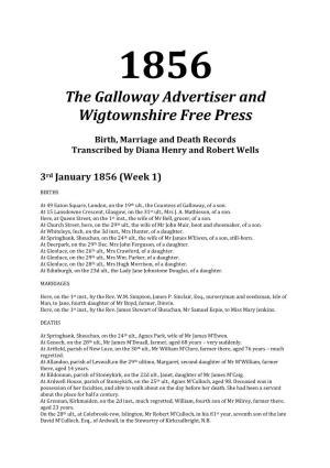 1856 the Galloway Advertiser and Wigtownshire Free Press