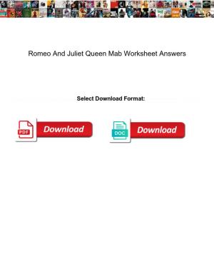 Romeo and Juliet Queen Mab Worksheet Answers