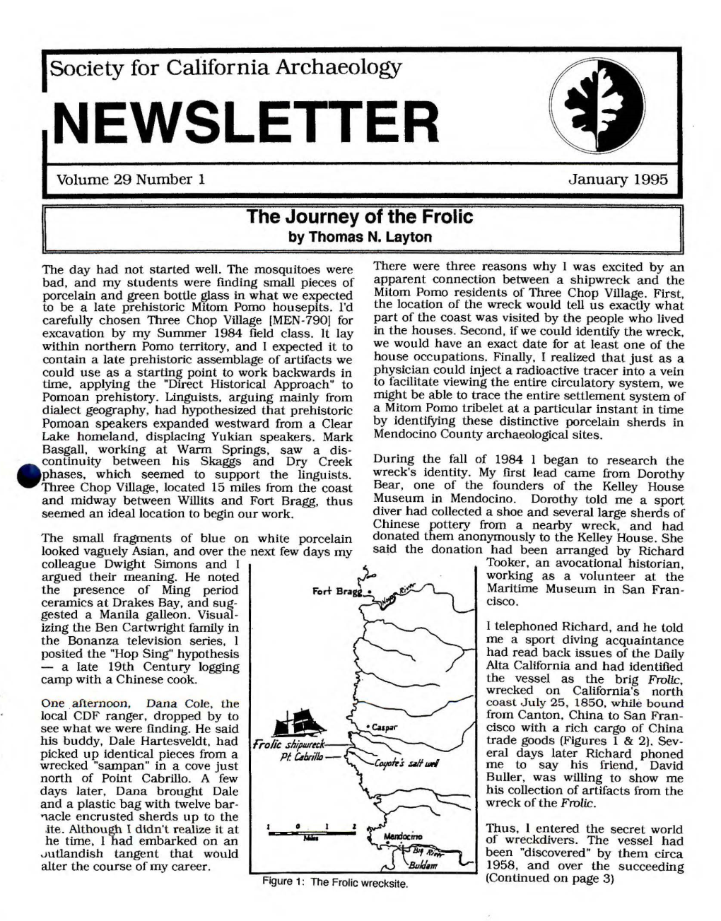 Society for California Archaeology NEWSLETTER