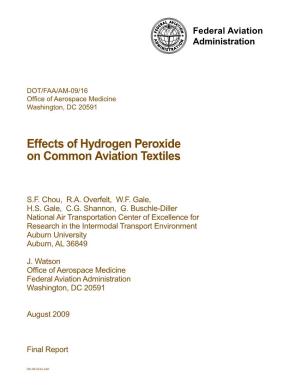 Effects of Hydrogen Peroxide on Common Aviation Textiles