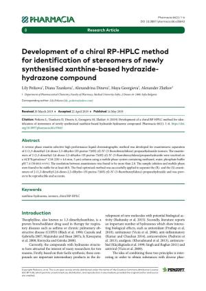Development of a Chiral RP-HPLC Method for Identification Of
