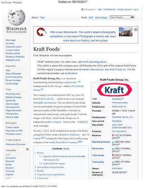 Kraft Foods - Wikipedia Visited on 09/19/2017