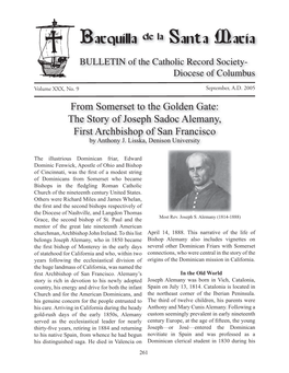 The Story of Joseph Sadoc Alemany, First Archbishop of San Francisco by Anthony J