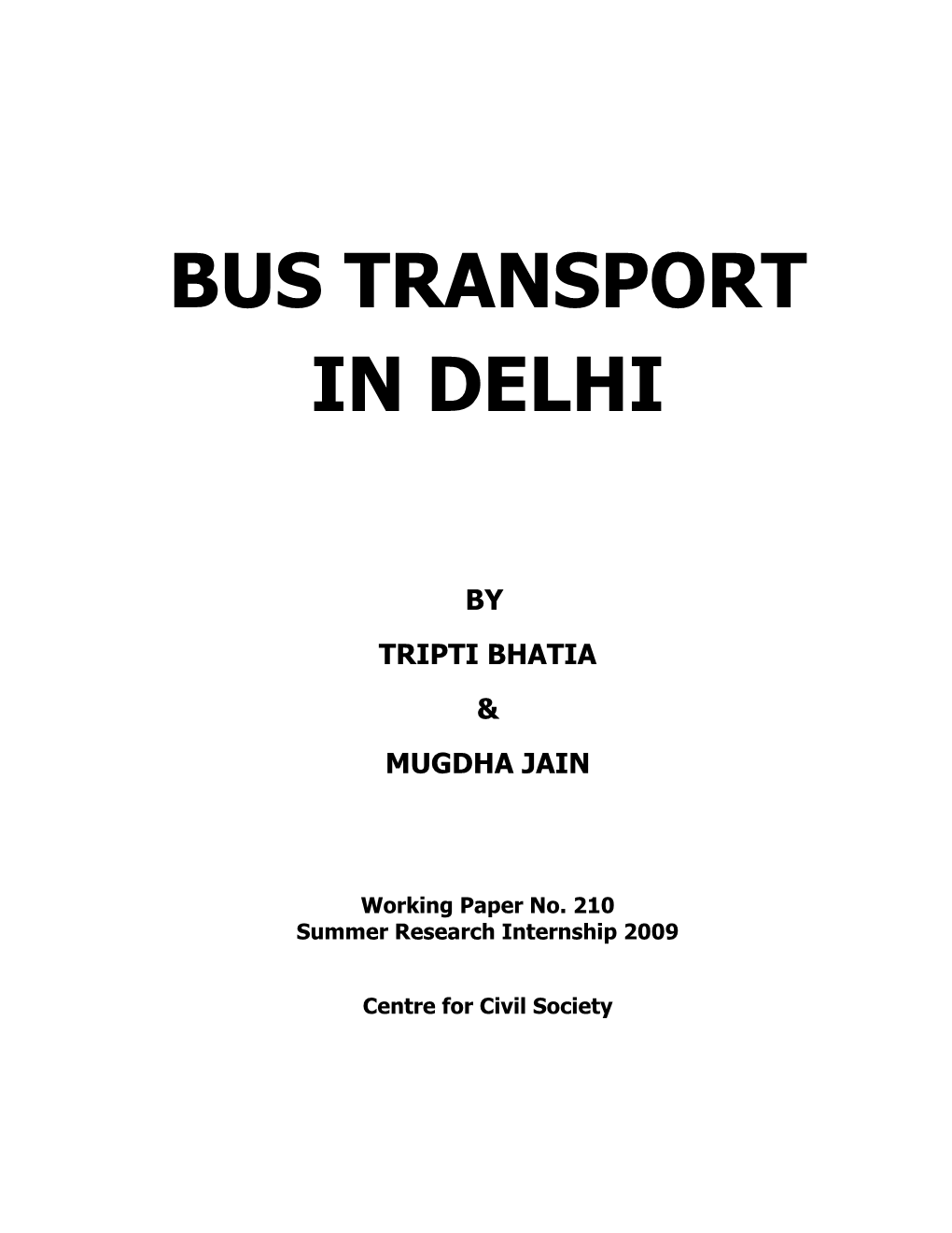 Bus Transport in Delhi