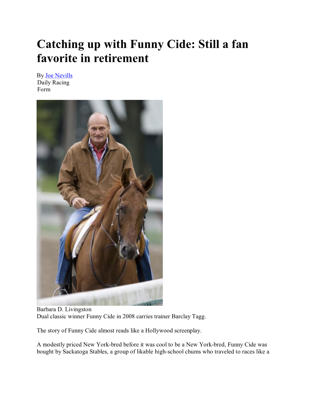 Catching up with Funny Cide: Still a Fan Favorite in Retirement