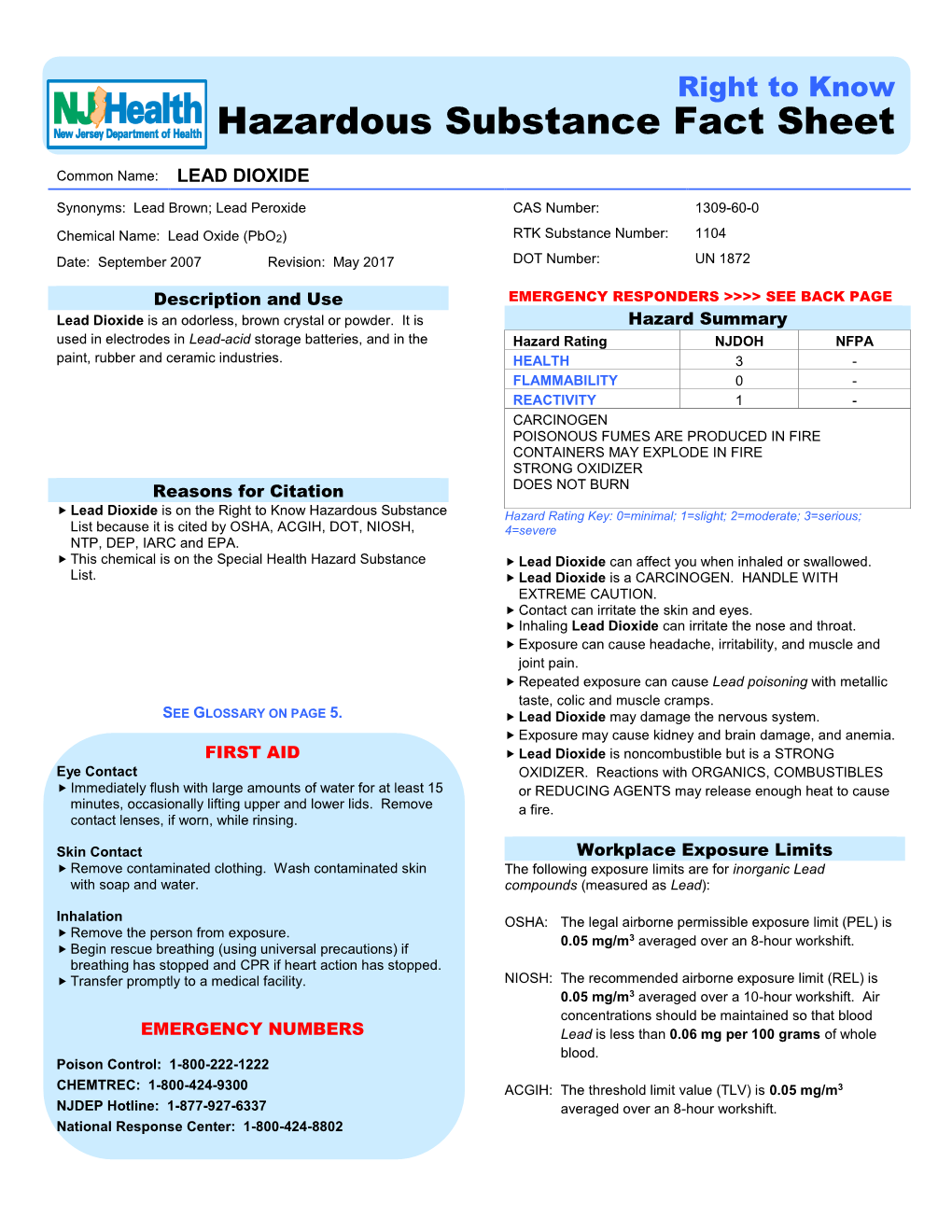 Hazardous Substance Fact Sheet