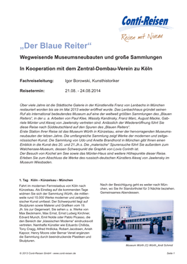 „Der Blaue Reiter“ Wegweisende Museumsneubauten Und Große Sammlungen