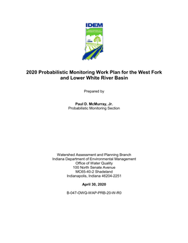 2020 Probabilistic Monitoring WP for the West Fork of the White River