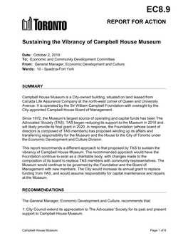 Sustaining the Vibrancy of Campbell House Museum
