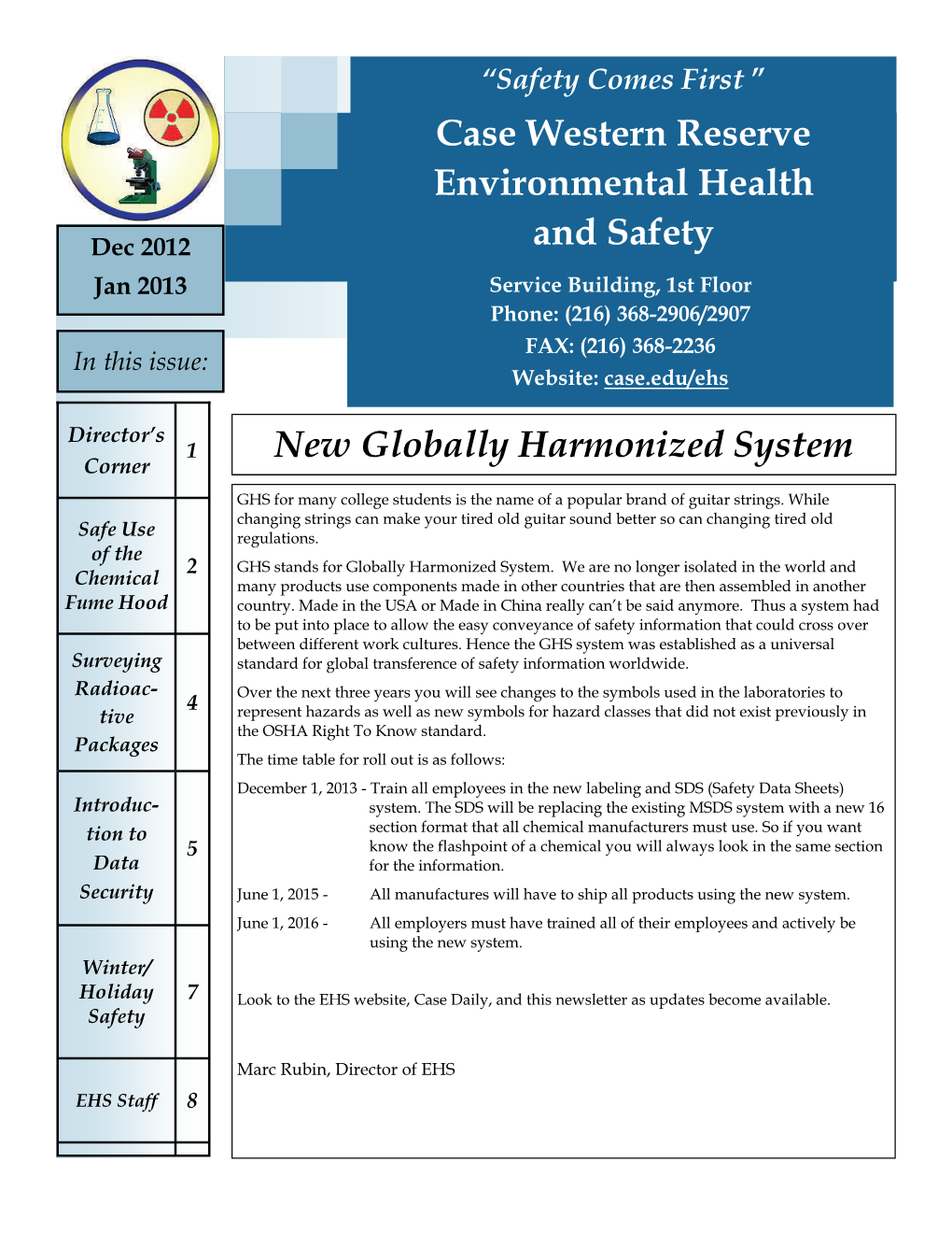Case Western Reserve Environmental Health and Safety New Globally