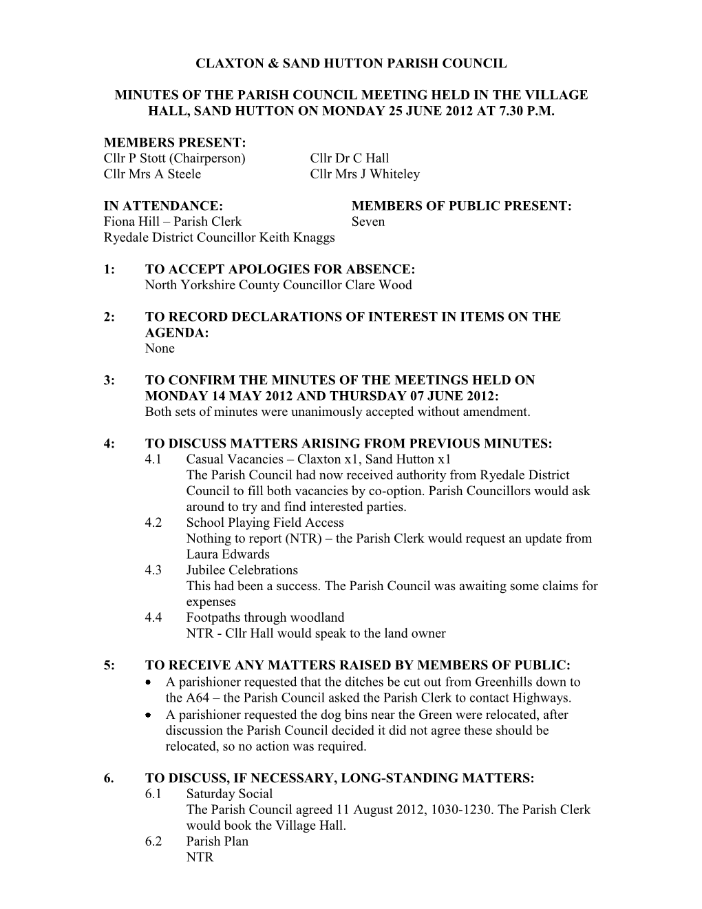 Stockton-On-The-Forest Parish Council