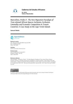 Marcelino, Pedro F. the New Migration Paradigm of Tran-Sitional