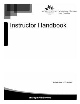 Instructor Handbook