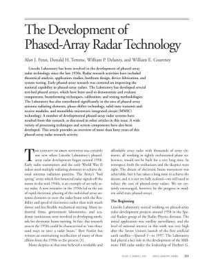 The Development of Phased-Array Radar Technology the Development of Phased-Array Radar Technology